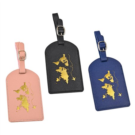Lot de 3 étiquettes de bagages en cuir pour valises personnalisées