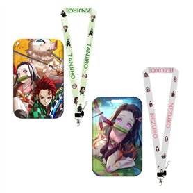 Lot de 2 lanières pour cartes avec motif de personnage d'anime - Cordon pour badge d'identification - Cordon pour clé - Convient