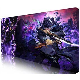 Solo Leveling Tapis de Souris Anime XXL Grand 900 x 400 mm Tapis de Souris Gamer Hydrorésistant avec Base en Caoutchouc Anti-Gli