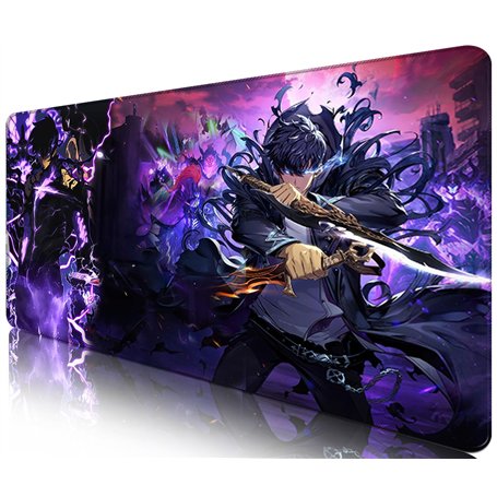 Solo Leveling Tapis de Souris Anime XXL Grand 900 x 400 mm Tapis de Souris Gamer Hydrorésistant avec Base en Caoutchouc Anti-Gli