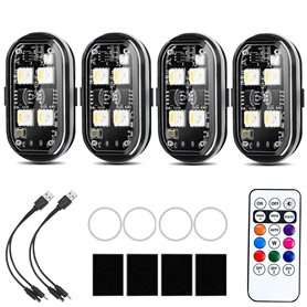 Lot de 4 lumières LED sans fil pour voiture