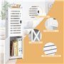 MOBPMO Armoire de salle de bain autoportante à double porte à 3 niveaux – Armoire de rangement latérale multifonction pour la ma