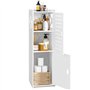 MOBPMO Armoire de salle de bain autoportante à double porte à 3 niveaux – Armoire de rangement latérale multifonction pour la ma