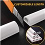 Zephyra 1 m Goulotte Passe-Câble Blanc Autocollante – Goulotte Demi-Ronde Flexible pour Mur, Sol, Plinthe, Cache Câble TV et Éle