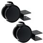 Lot de 4 roulettes pivotantes en caoutchouc de type U - 50 mm - Roulettes pivotantes avec frein - Roulettes lourdes pour meubles