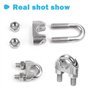 Basetousual 10 pièces de Attaches pour Câbles Métalliques, 10 pièces Serre-Câbles Clip de Serre-câbles en Acier Inoxydable, Serr