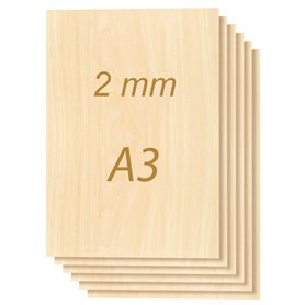 ToCome Lot de 30 plaques de contreplaqué A3 de tilleul