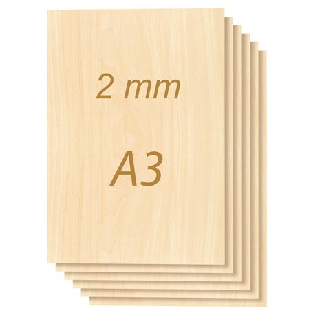 ToCome Lot de 30 plaques de contreplaqué A3 de tilleul