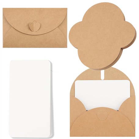 Vanyibro Lot de 25 mini enveloppes avec 25 cartes