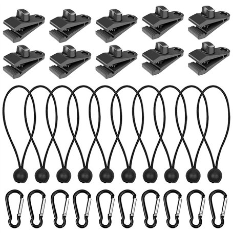Tkxjry Lot de 30 clips de tendeur de bâche