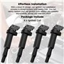 Lot de 4 bobines d'allumage 0221504470 12138647689 compatible avec Mini R55 R56 R57 R58 R59 R60 R61, Peugeot 207 208 2008, Citro