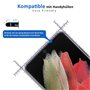 Three-Tree Verre Trempé + Caméra Arrière Écran Protection pour Samsung Galaxy S21 Ultra [Lot de 2+2], Compatible avec Lecteur d’