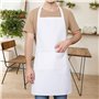 Lot de 2 tabliers de cuisine pour homme - Blanc - Tablier de cuisine pour homme - Costume de cuisinier - Bavette réglable avec 2