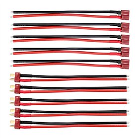 RUIZHI 5 Paires Deans Style T Plug Mâle Femelle Connecteur avec Fil de Silicone 14AWG T Plug Connector pour Câble de Batterie RC