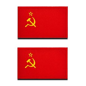 2 Pièces Drapeau du Soviétique USSR Tactique Militaire Emblème National Applique Fermeture Crochet et Boucle patch pour Chapeau