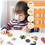 Pmueuff 20 Modèles Perle a Repasser, Kit Plaques Perle à Repasser en Transparent avec 20 Cartes Colorées, 4 Pinces, 10 Corde Sus