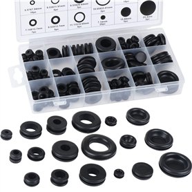 Kit d'assortiment d'anneau de joint d'inductance électrique pour bouchon en caoutchouc noir pour la protection des fils