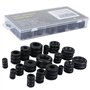 Kit d'assortiment d'anneau de joint d'inductance électrique pour bouchon en caoutchouc noir pour la protection des fils, des fic
