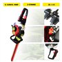 Taille-haie professionnel à essence 22,5 cm³ 1,25 CV sécateur à essence pour jardin avec poignée rotative