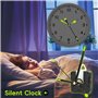 3 Pièces Mécanisme Horloge à Pile, Silencieux Mecanisme Horloge, Quartz Silencieux Mecanisme Mouvements avec 6 Paires Horloge Ai
