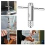 Tourne a Gauche Coffret Taraud, Porte Taraud Réversible à Cliquet, Cliquet Réglable Clé pour Porte-taraud à Poignée en T, HSS M3