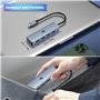 Adaptateur USB 3.2 à 4 Ports, USB C Hub 10 Gbps, USB C Splitter Multiport Adaptateur Hub avec câble étendu de 50 cm pour MacBook