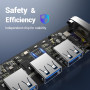 Adaptateur USB 3.2 à 4 Ports, USB C Hub 10 Gbps, USB C Splitter Multiport Adaptateur Hub avec câble étendu de 50 cm pour MacBook