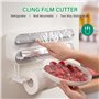 Distributeur de film avec cutter 3 en 1 distributeur universel pour films et porte-rouleau de cuisine, distributeur de film tran