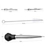 Winfred Poires à Sauce en Acier Inoxydable 304 et Caoutchouc, Poire à Jus Pipette Cuisine Aiguille d'Injection avec Brosse de Ne