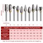 10 Pcs Fraise Metal pour Fraiseuse 3mm Double Coupe de Tungstène Fraises Rotatives Fraise Meuleuse Droite pour Outils Rotatifs T