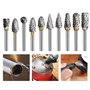 10 Pcs Fraise Metal pour Fraiseuse 3mm Double Coupe de Tungstène Fraises Rotatives Fraise Meuleuse Droite pour Outils Rotatifs T