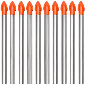 10 pcs Meche Carrelage 6mm Foret Acier Pointe en Carbure Tungstene Forets de Maçonnerie pour Materiaux Durs et Fragiles Carrelag