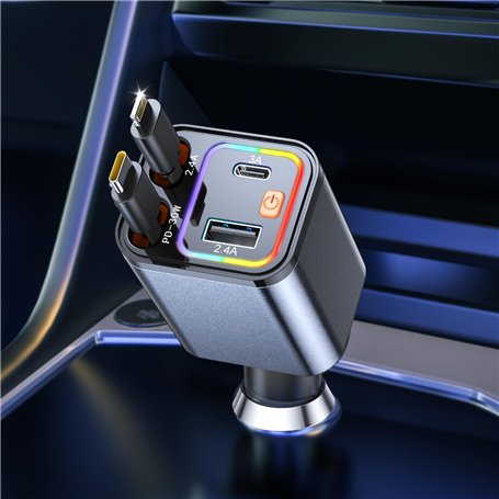 BOOTEEK 69W Chargeur de Voiture Retractable
