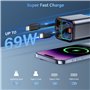 4 en 1 Charge Rapide Chargeur Voiture Allume Cigare USB C avec 2 Câbles Rétractable