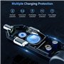 BOOTEEK 69W Chargeur de Voiture Retractable, 4 en 1 Charge Rapide Chargeur Voiture Allume Cigare USB C avec 2 Câbles Rétractable