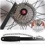 BNGXR Outils de Demonte de Cassette de Vélo, 1 Fouet de Chaîne et 2 Outils de Blocage de Cassette, Kit d'Outils de Chaîne de Vél