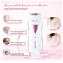 Épilateur Visage et Corps sans Fil Rechargeable Mini Épilateur avec Tondeuse à Sourcils et Lumière L