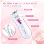 Épilateur Électrique Femme, Épilateur Visage et Corps sans Fil Rechargeable Mini Épilateur avec Tondeuse à Sourcils et Lumière L