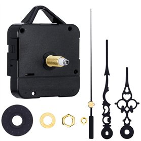 Mallalah Mecanisme Horloge Aiguilles Mouvement Remplacement de Pendule Quartz DIY Montre Réparation Outil Noir 1/4 Pouce Épaisse