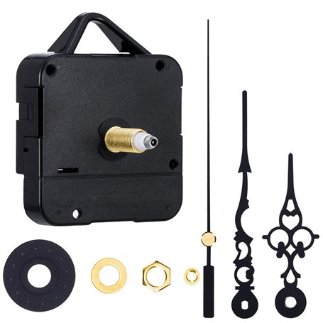 Mallalah Mecanisme Horloge Aiguilles Mouvement Remplacement de Pendule Quartz DIY Montre Réparation Outil Noir 1/4 Pouce Épaisse