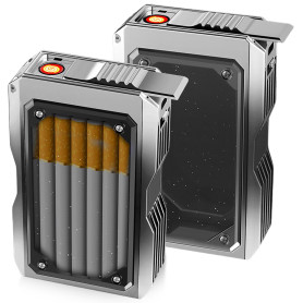Lot de 2 étuis à cigarettes avec briquet