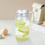 Lot de 2 pichets en acrylique avec couvercle : carafe de 1 litre avec couvercle, pichet à eau pour jus de fruits, sans BPA et in