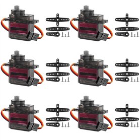 6pcs Servo Moteur Engrenage Métal : Servo MG90S Micro Servo Moteur Compatible avec Arduino