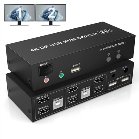 KVM Double écran Displayport