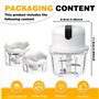 SPORWAY Hachoir à oignons électrique : hachoir à oignons USB rechargeable avec 3 gobelets mélangeurs 100/250/350 ml, hachoir à a