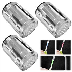Lot de 3 robinets de cuisine LED avec 3 changements de couleur