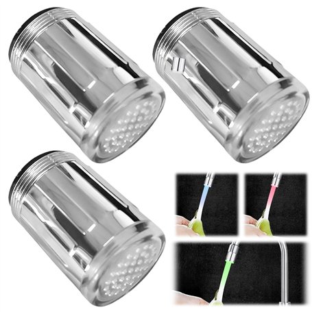 Lot de 3 robinets de cuisine LED avec 3 changements de couleur
