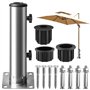 Pied de parasol universel avec 3 anneaux de réduction (32/39/49 mm)