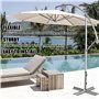Pied de parasol universel avec 3 anneaux de réduction (32/39/49 mm), douille pour ponts, terrasses, tables de pique-nique