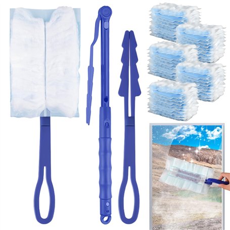 Swiffer Lot de 50 recharges pour attrape-poussière Swiffer Duster avec 1 tige télescopique et 1 poignée